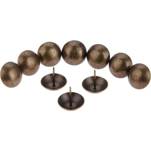 10pcs/lot Upholstery Nails Antique Bronze 25mm*25mm Round Head Tack Stud Pushpin Decor Furniture Hardware Sofa Jewelry Box Door