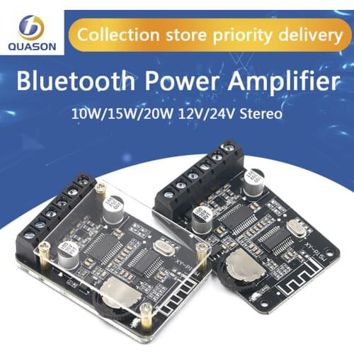 10W/15W/20W Stereo Bluetooth Power Amplifier Board 12V/24V High Power Digital Amplifier Module XY-P15W 40W