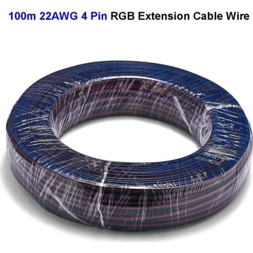2roll 4 Pin RGB Extension Cable 100m 22AWG 20AWG 18AWG Power Electrical Wires For RGB LED Strip Bulb Lamp Light