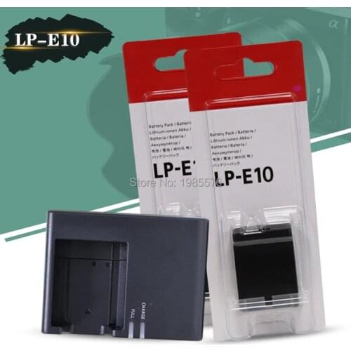 2pcs LP-E10 LP E10 LPE10 Batteries For Canon EOS 1100D 1200D Rebel T3 53 Kiss X50 X70 With Digital Camera LC-E10C charger