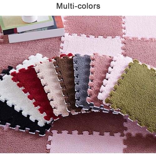 30*30 cm 10 Pieces Soft Baby Play Mat Children Plush Carpet Parquet Floor Puzzle Carpet Baby Game Pad Crawling Mat Activity Toy