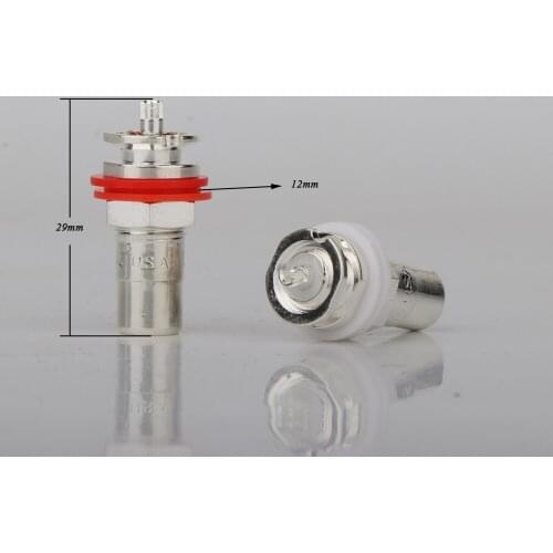 8Pcs RS3006 Hi-end Silver Plated Brass RCA Phono Chassis Panel Mount Female Socket Adapter