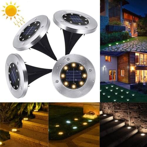 8LED Solar Garden Lights IP65 Waterproof Solar Lawn Light Outdoor Landscape Lighting For Pathway Patio Yard Lawn Decoration