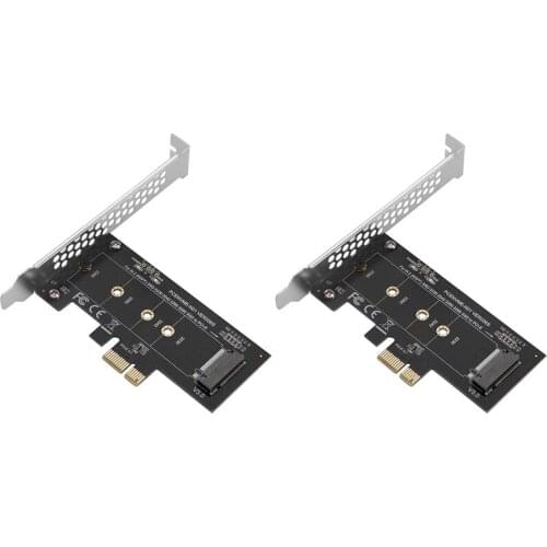 2 Pcs M.2 SSD M-Key NVME PCIe 3.0 X1 Card Adapter with Low and Full Bracket - Supports M.2 PCIe 2230, 2242, 2260, 2280