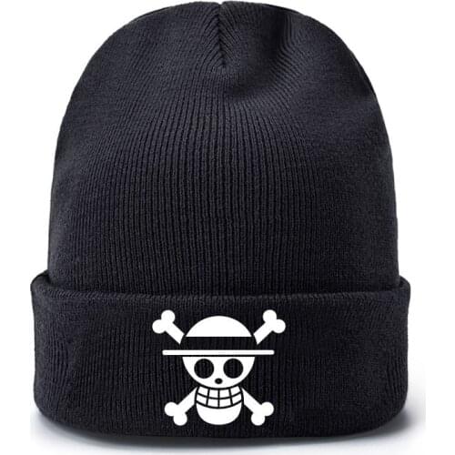Anime One Piece Luffy Cartoon Hat Men Winter Warm Knit Hat Skullies Beanie Cap Cosplay Costume