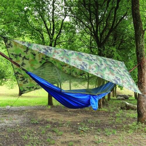 Automatic Unfolding Hammock Ultralight Parachute Hammock with Canopy Hunting Mosquito Net Double Lifting Outdoor Furniture