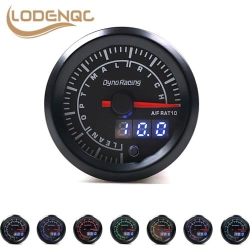 Lodenqc Car Meter Air Fuel Ratio Gauge Dual Display 7 Colors Led Air Fuel Ratio Meter With Stepper Motor Air/Fuel Gauge