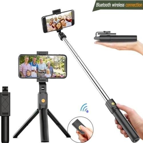 3 in 1 Wireless Bluetooth Selfie Stick Foldable Mini Tripod Expandable Monopod with Remote Control for iPhone IOS Android K07