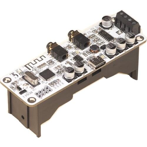 Bluetooth-compatible 5.0 Stereo Power Amplifier Module, Support Lithium Battery Charging, AUX Input and Output Portable DIY