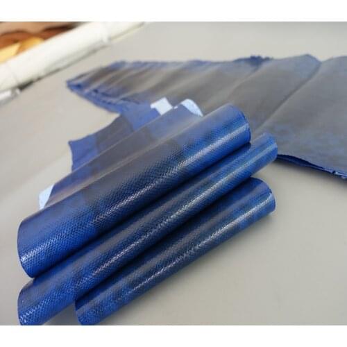 Large size blue color genuine sand snake skin nature leather whole piece craft material for wallet handbag shoe decoration