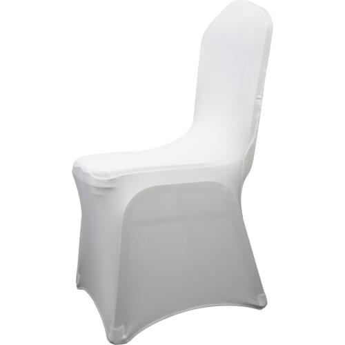 50PCS Washable Universal White Elastic Strong Stretch Spandex Slipcovers Chair Cover For Wedding Party Banquet Decoration
