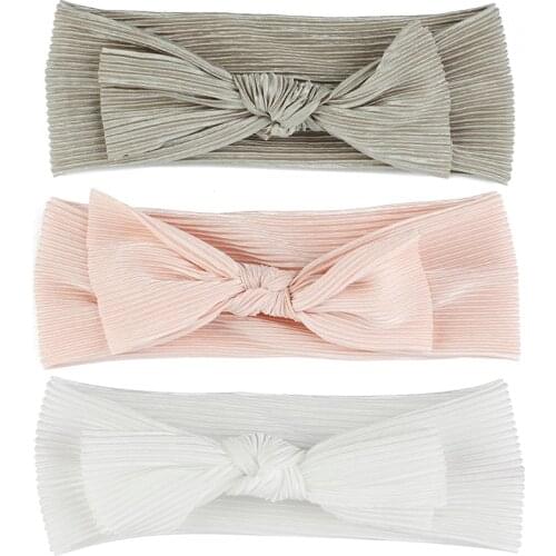 Colorful Handmade Headwear Toddler Headband Ribbon Elastic Baby Headdress Bow Knot Kids Hair Band Girl Solid Hair Accessories