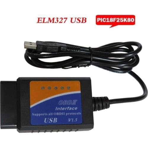 ELM 327 V1.5 ELM327 USB OBD2 Interface Car Diagnostic Tool ELM-327 Hardware V 1.5 OBD 2 Code Reader Diagnostic Scanner For PC