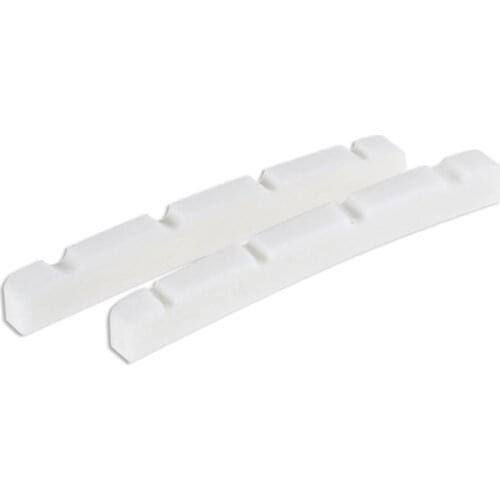 Musiclily Curved Bottom Slotted Bone Bass Nut, 42x3.2x4.6/4.8/4.6mm (2 Pieces)