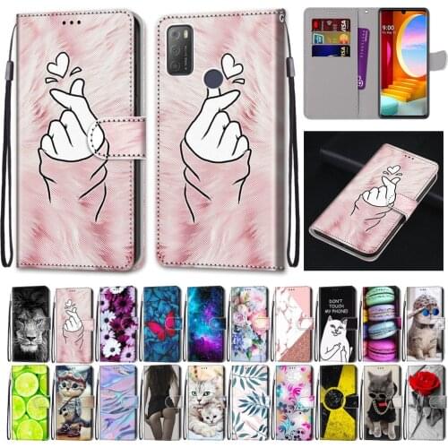 Flip Leather Phone Case for Alcatel 3L 1L 1S 2021 1SE 2020 Etui Wallet Card Holder Stand Cover Ctue 3D Painted Pattern Coque