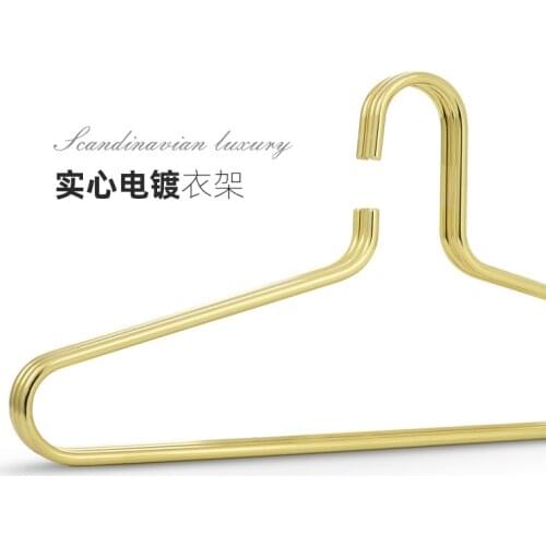 Brass Hanger, gold thickened solid open hanger, winter thickened hanger, coat, wide shoulder, traceless iron support and hanger
