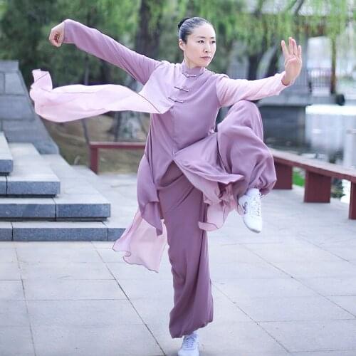 Fashion Tai Chi Uniform Martial Arts Uniform Performance Costumes Chinese Traditional Folk Kung Fu Suit Morning Sportswear T2076