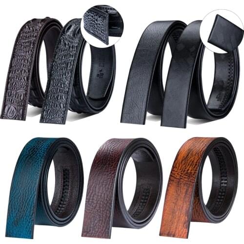 Barry.Wang Belt Strap No Buckle Automatic Belts Strap Leather Belt Men Genuine Leather Luxury Ceinture Homme Cuir Veritable