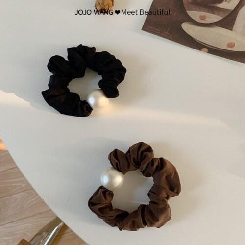 New Fashion Cloth Small Intestine Hair Band Ins Korean Style Pearl Hair-Binding Cord Princess Hair Accessories