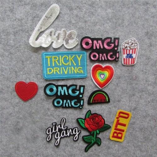 2016year New arrival mixed decorate patch hot melt adhesive applique embroidery patches stripes DIY clothing accessory C773-C792