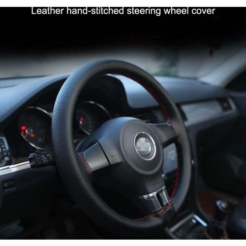 Car Steering Wheel Braid Cover Needles And Thread Artificial Leather Car Covers Suite 7 Color DIY Texture Soft Auto Accessories