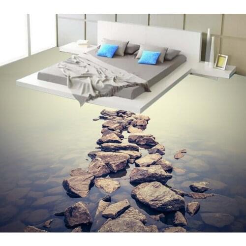 Floor wallpaper 3d for bathrooms Custom Photo self-adhesive 3D floor PVC waterproof floor store