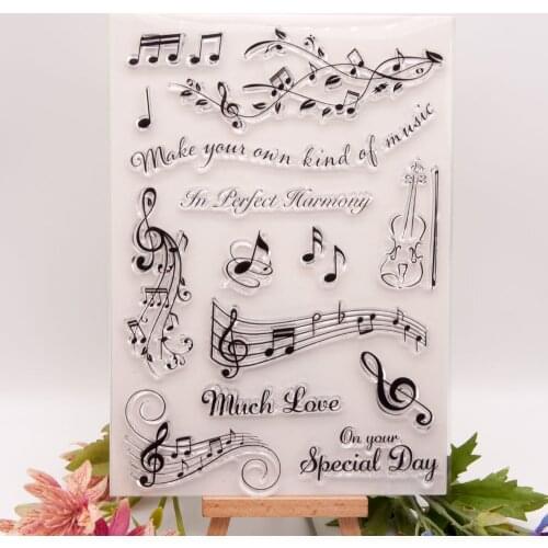 Music Note Violin Clear Stamp Transparent Seal DIY Scrapbooking Card Making Clear Silicone Stamp Crafts Supplies 2021