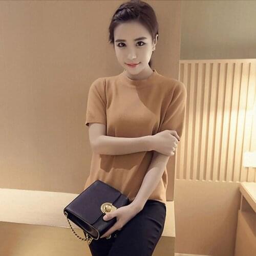 Tops T Shirt Women Short Sleeve Tshirt gold fuchsia