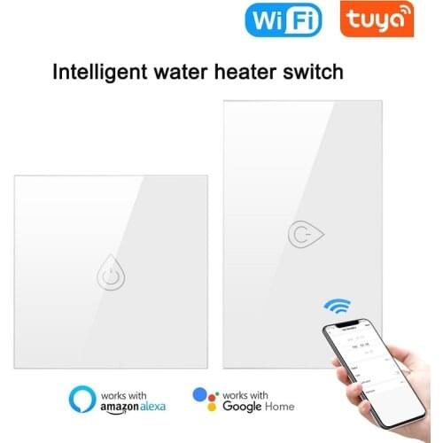 TUYA Smart WIFI Water Heater Touch Switch Glass Panel 86/120 Type Mobile Phone Remote Control 16A Water Heater Switch