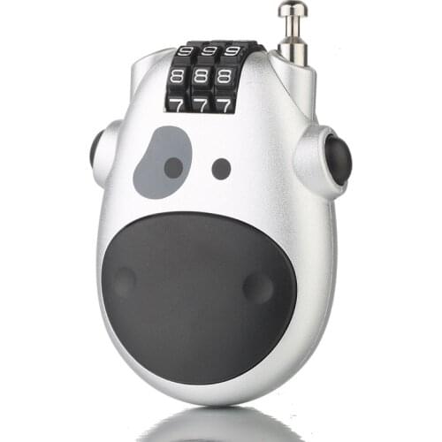 Cartoon Cow Stretchable Wire Rope Lock Wire Cable Password Lock Portable Suitcase Backpack Lock Riding Anti Theft Helmet Lock