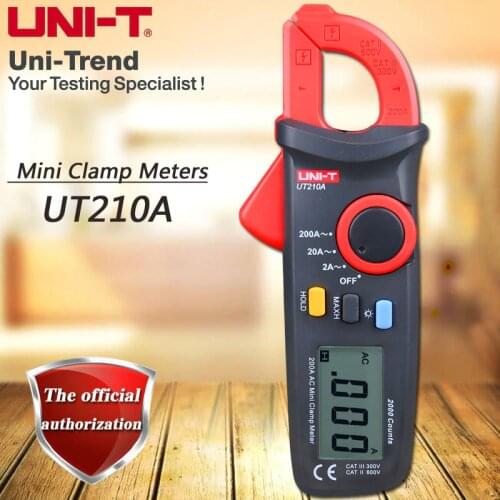 UNI-T UT210A Single AC 200A Mini Clamp Meter, Ammeter / Auto Power Off / LCD Backlight / Digital Hold