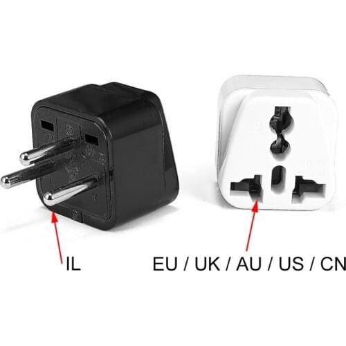 Universal IL Adapter Plug Euro European American British To Israel Travel Plug Adapter Converter AC Electrical Plug Socket