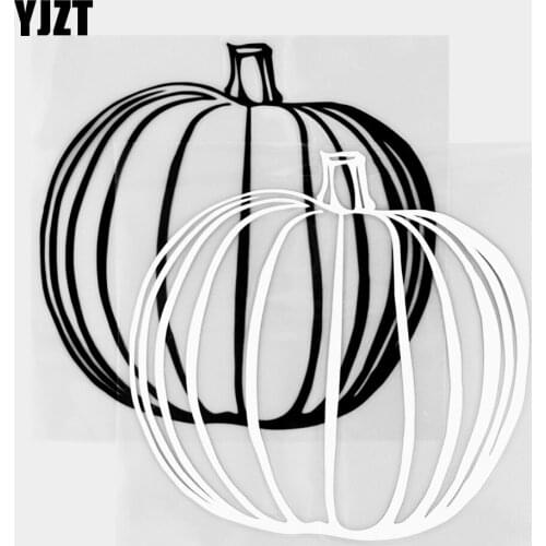 YJZT 12.8×12.3CM Pumpkin Interesting Vegetable Vinyl Decal Creative Car Stickers Black / Silver 20B-0289