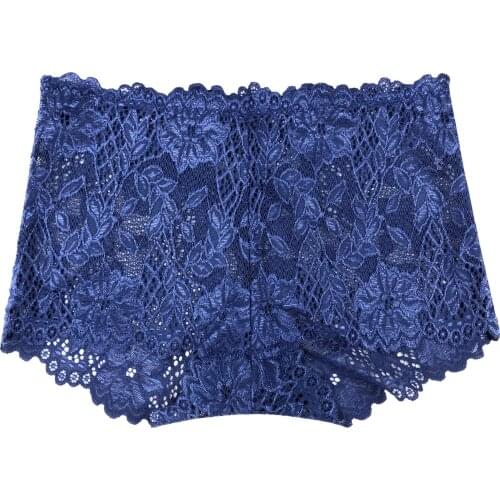 Ladies' Lace Panty High Waist French Intractable Breathable Lace High Elastic Comfort Hip Cover Flat Foot 8112