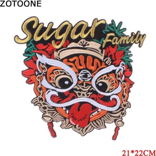 ZOTOONE Big Animal Patches Iron On Clothes For Kids Appliques DIY Stripes Embroidered Letter Patch Stickers On Backpack Badge E