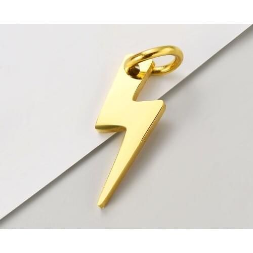 10pcs/Lot High Quality Mirror Polished Stainless Steel Lightning Charm for Making Necklace Bracelet Jewelry