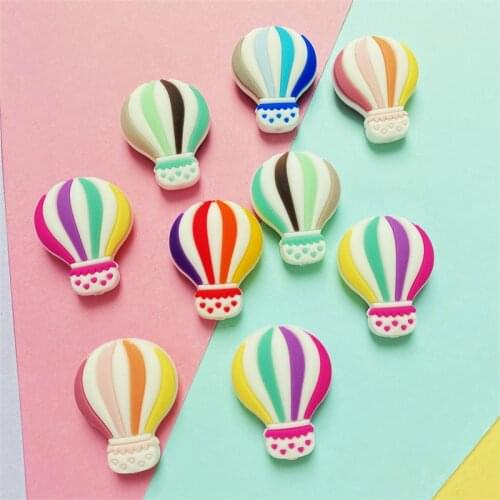 10 pcs Silicone Hot Air Balloon Food Grade Beads Baby DIY Pacifier Chain Cartoon Pacifier Toy Accessories