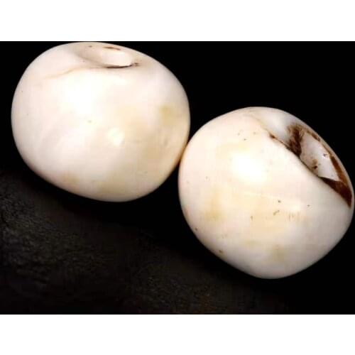 202011Two fine pieces of old antique clamshell beads pair Chinese Tibetan accessories collection handmade luster tesbih kraaltje