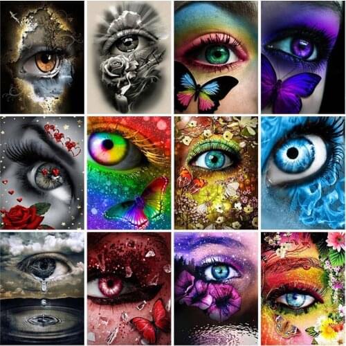 Eye DIY 5D Diamond Painting Full Round Resin Mosaic Rhinestone Cartoon Diamond Embroidery Cross Stitch Kits Home Decor Gift