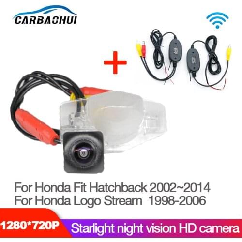 Car wireless Rear View Camera For Honda Fit Hatchback 2002~2014 For Honda Logo Stream 1998-2006 CCD HD Night Vision Waterproof