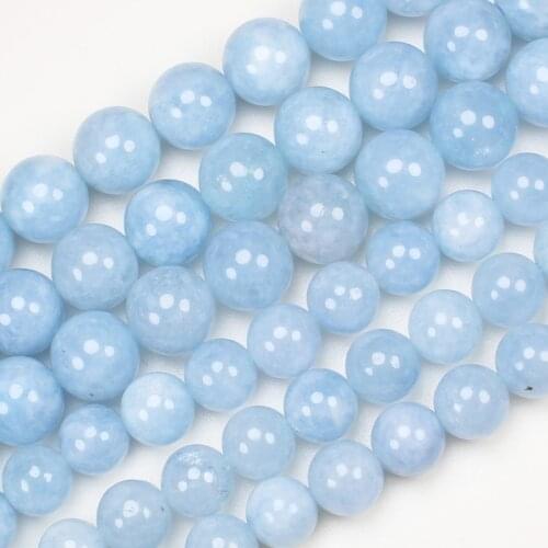 Free shipping ,Natural Aquamarine Jades ,6-14mm Round beads , For DIY Necklace Bracelat Jewelry Making