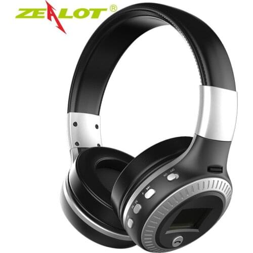 Wireless Headphones with fm Radio Bluetooth Headset Stereo Earphone with Microphone for Computer Phone,Support TF,Aux B19