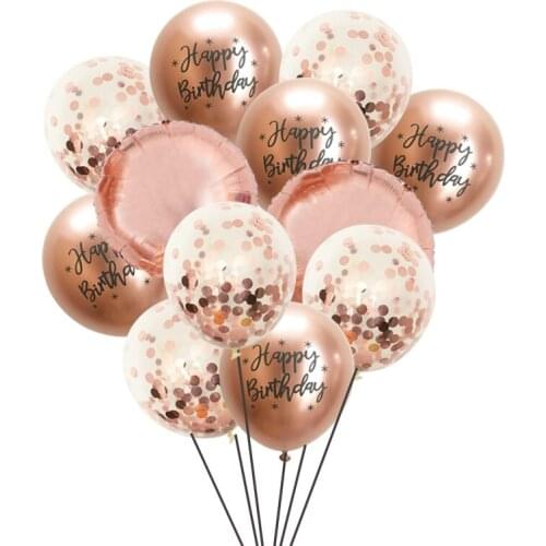10 Pcs/Lot Glitter Confetti Latex Balloons Romantic Decoration Happy Birthday Party Baby Shower Party Foil Balloons Decorate