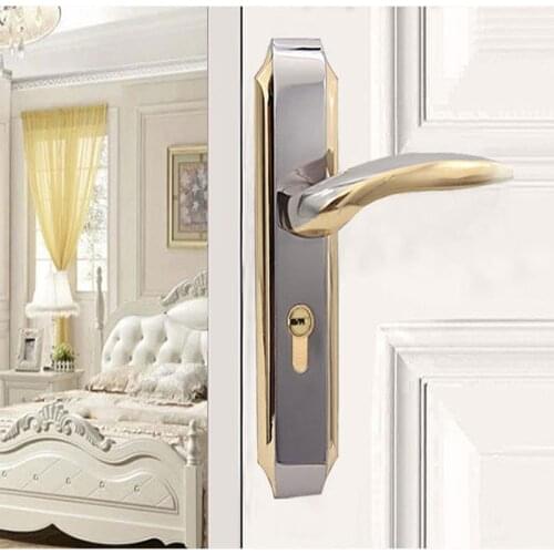 1pcs Antique gold Mute Room Door Lock Handle American Style Interior Door Knobs Lock Anti-theft Gate Lock Furniture Hardware
