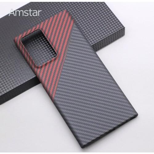 Amstar Dual Color Carbon Fiber Protective Case for Samsung Note 20 Ultra / Note 20 Anti-fall Ultra-thin Carbon Fiber Hard Cover