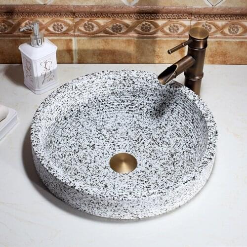 China Artistic Handmade Art wash basin Ceramic Counter Top Wash Basin Semi Counter Lavobo Bathroom Sink wash basin