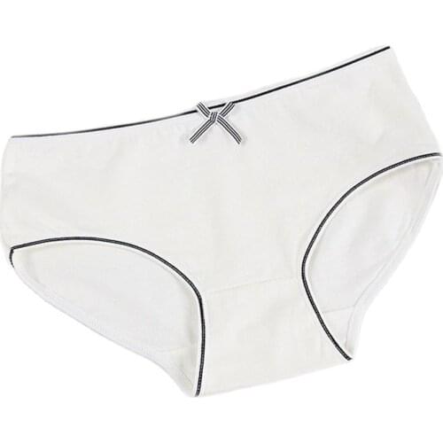 Large Size Cotton Panty Underwear Comfort Briefs For Women Mid Rise Panties Girls Bow Underwear Female Lingerie 10 Colors