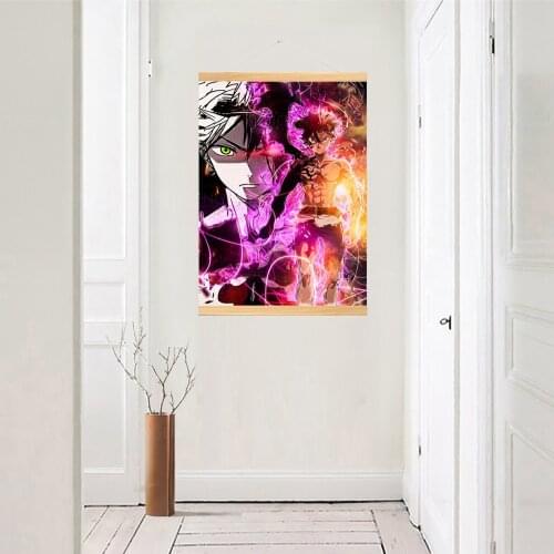 Canvas Home Decoration Japanese Anime Boys Poster Print Pictures Wall Artwork Wooden Scroll Hanging Painting Bedside Background