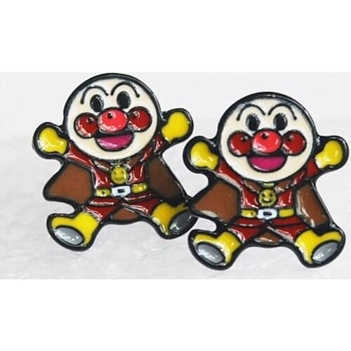 IVYYE Kawaii Anpanman Fashion Anime Cartoon Earring Cute Animal Stud Earrings For Women Girls Kids Jewelry XMAS New Gift