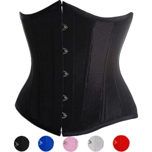 Gothic Burlesque Underbust Corsets Bustiers Sexy Plus Size Bodyshaper Lace Up Back Red Blue Black Pink Purple S-6XL